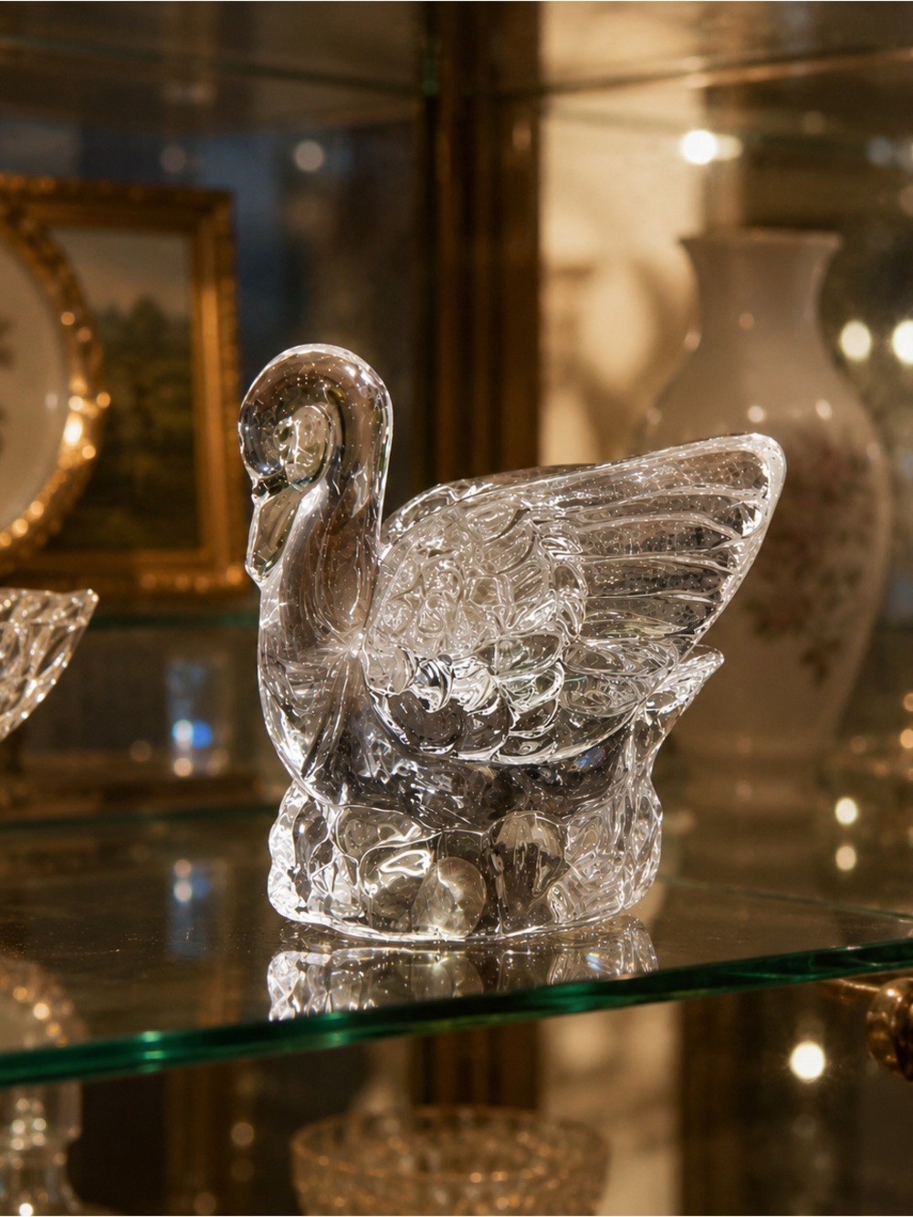Lead Crystal Swan Figurine
